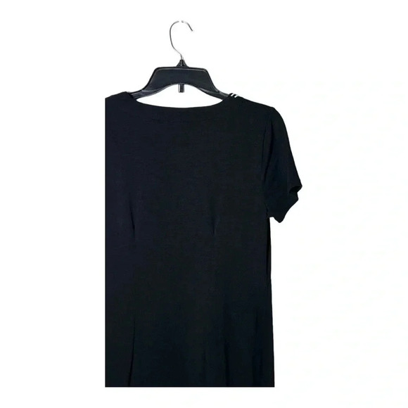 1855. TALBOTS SHORT SLEEVE KNITTED MIDI LENGTH DRESS SIZE SMALL BLACK/WHITE - Picture 7 of 9